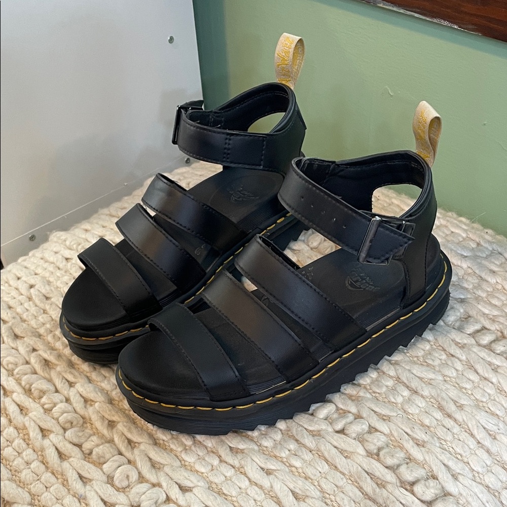 Dr. Martens Black Leather Sandals